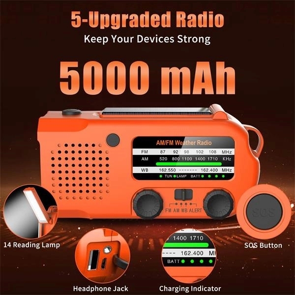 Emergency Hand Crank Solar Radio Flashlight 2