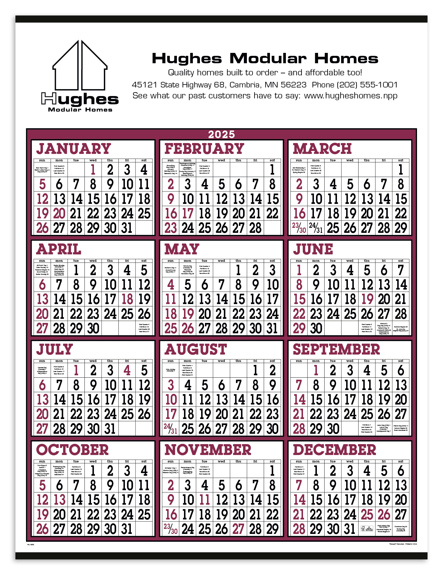 Triumph® Calendars Black & White Span-A-Year Non-Laminated Calendar 11