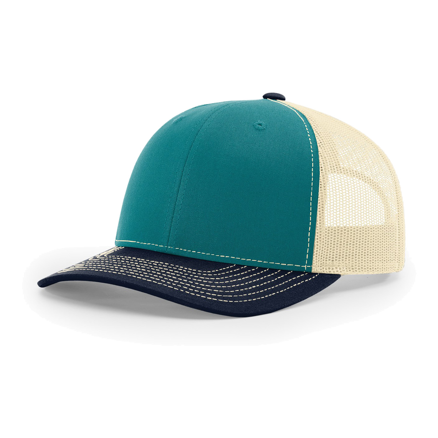 Richardson 112 6-Panel Snapback Trucker Hat w/Leatherette Adhesive Patches or Embroidery 69