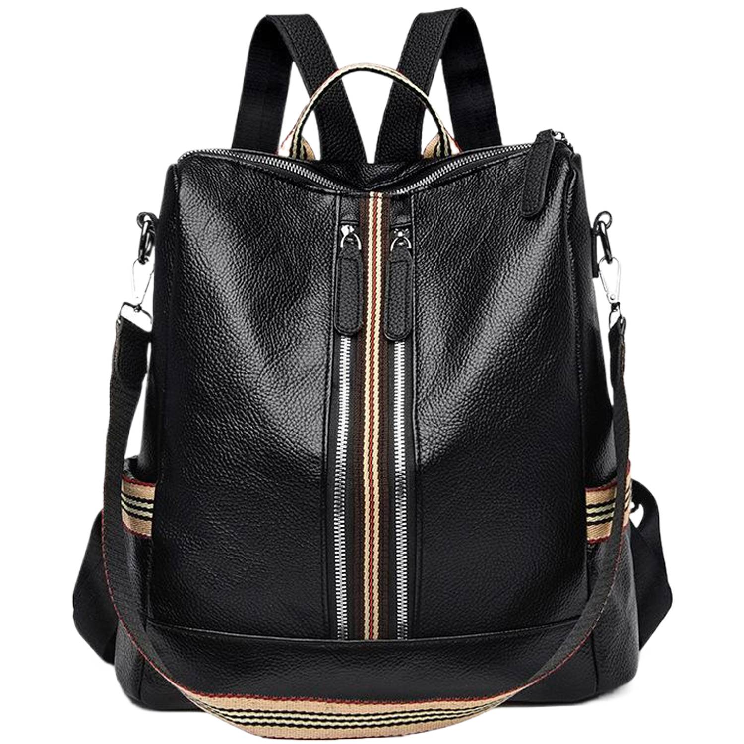 Adjustable Strap PU Leather Women Retro Backpack 8
