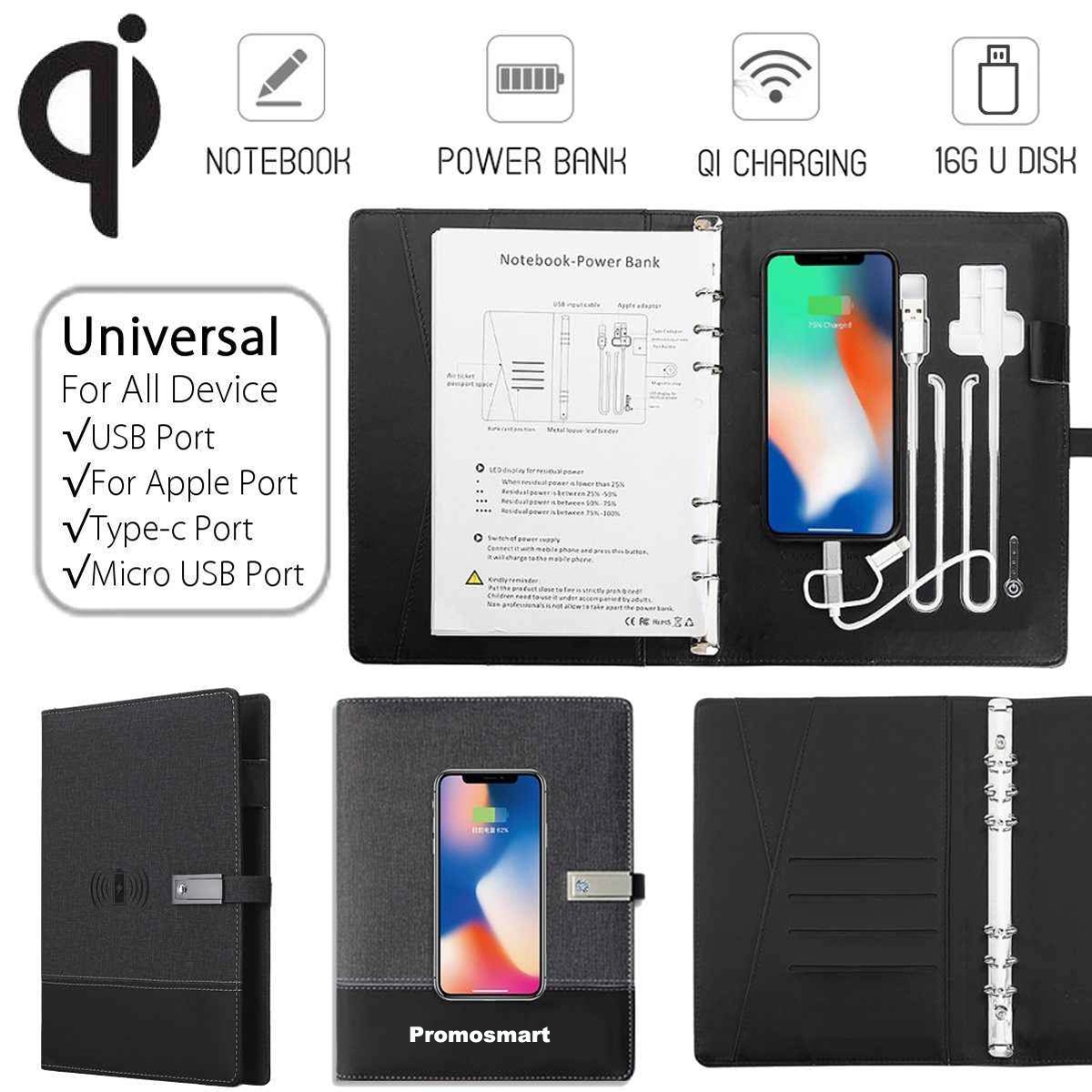 Wireless Charging Classic Notebook with U disk 3