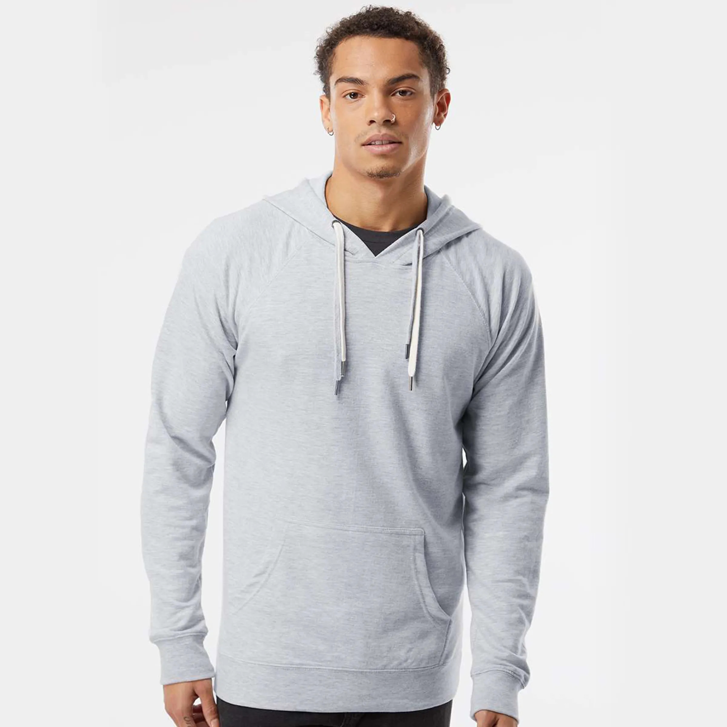 Unisex Lightweight Loopback Terry Hooded Pullover 14
