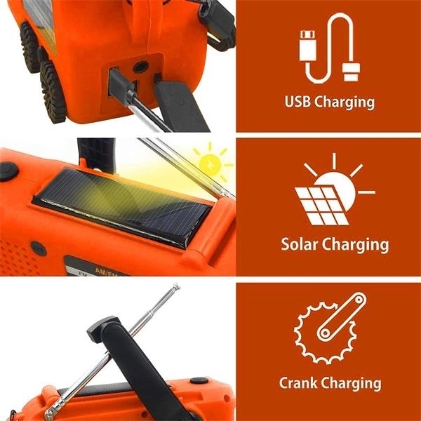 Emergency Hand Crank Solar Radio Flashlight 3