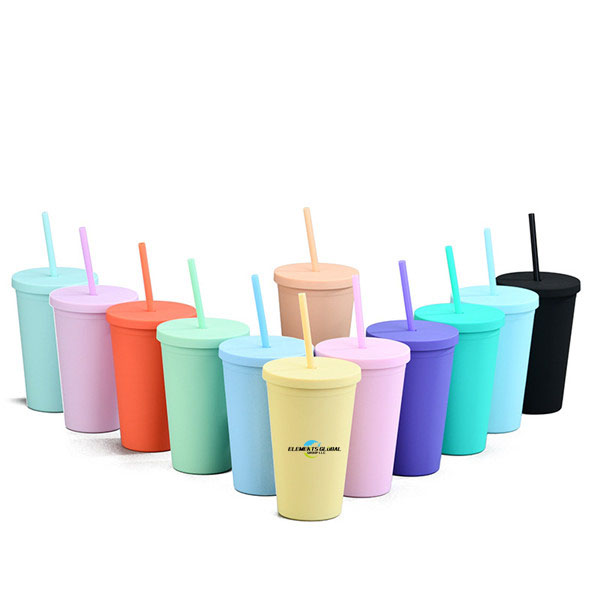 16OZ double-layer plastic straw cup 3