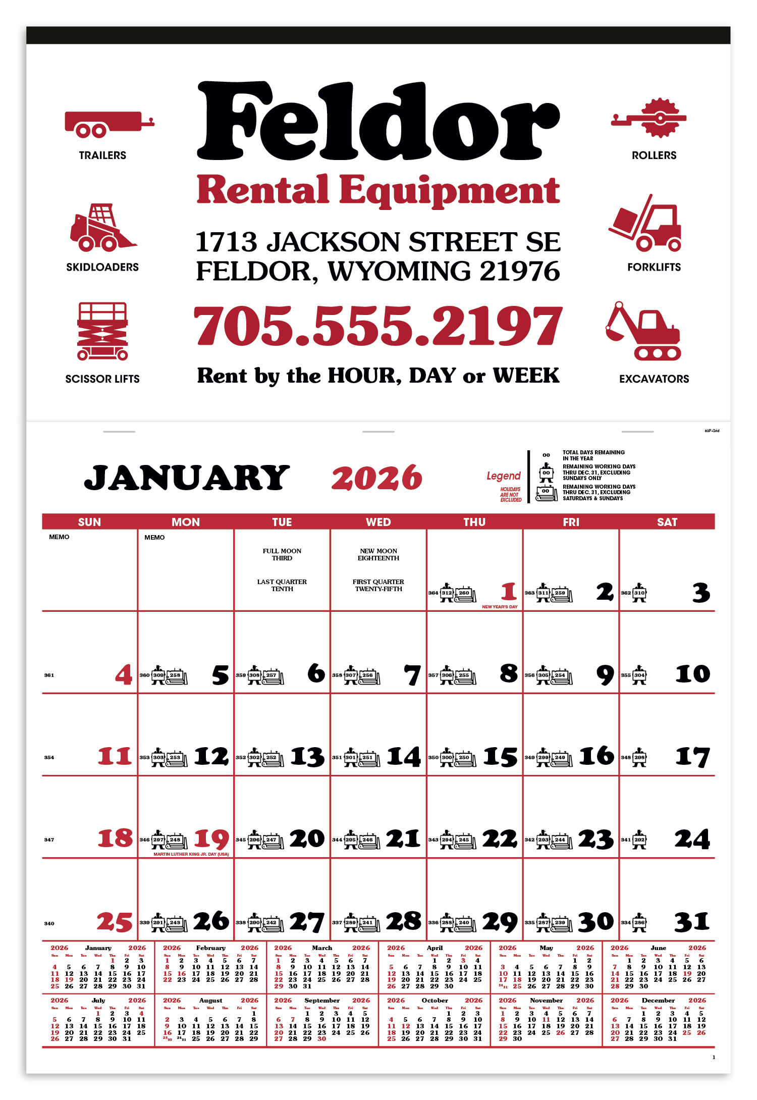Skinner & Kennedy® Contractor's Apron Calendar 11