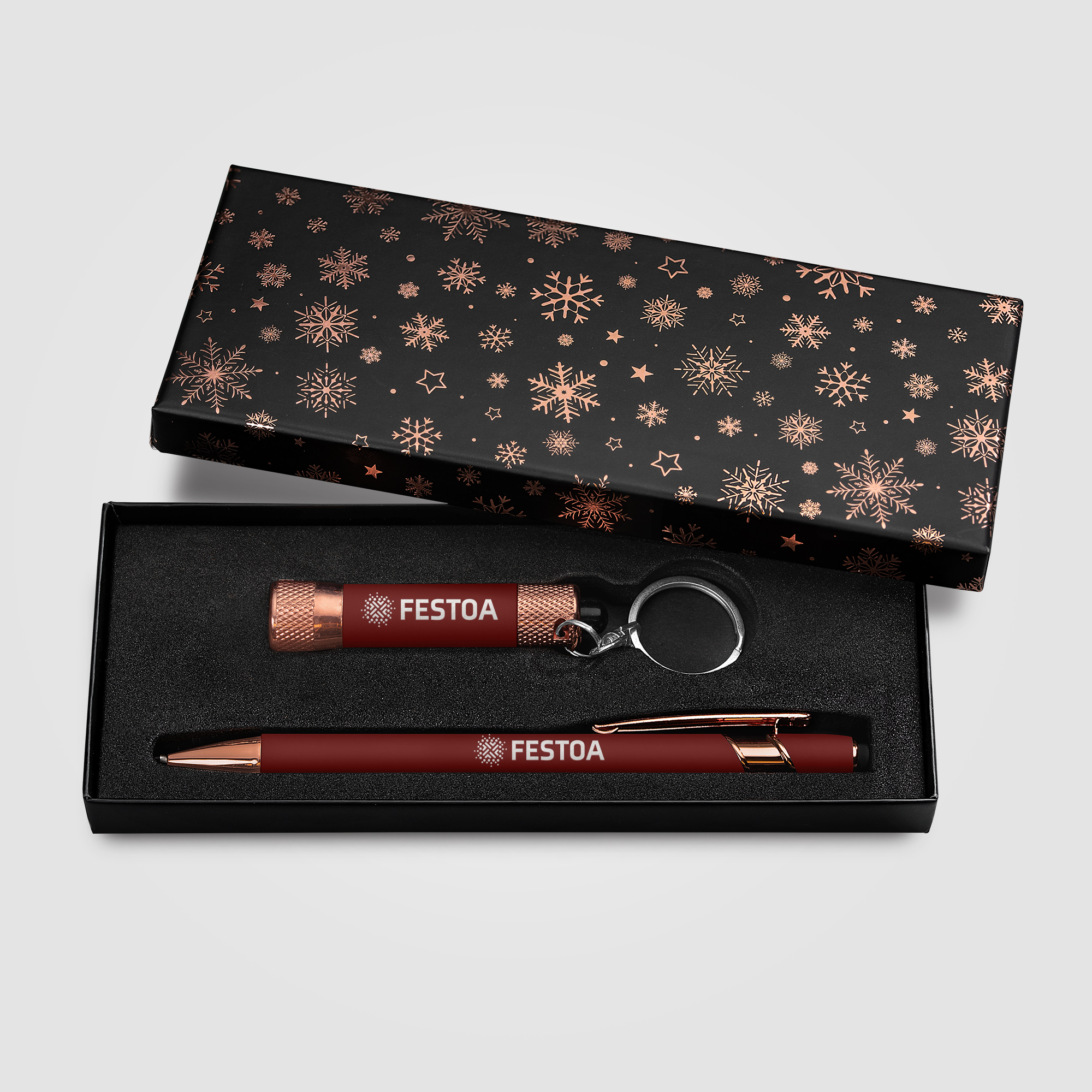 Ellipse & Chroma Rose Gold Snowflake Gift Set 15