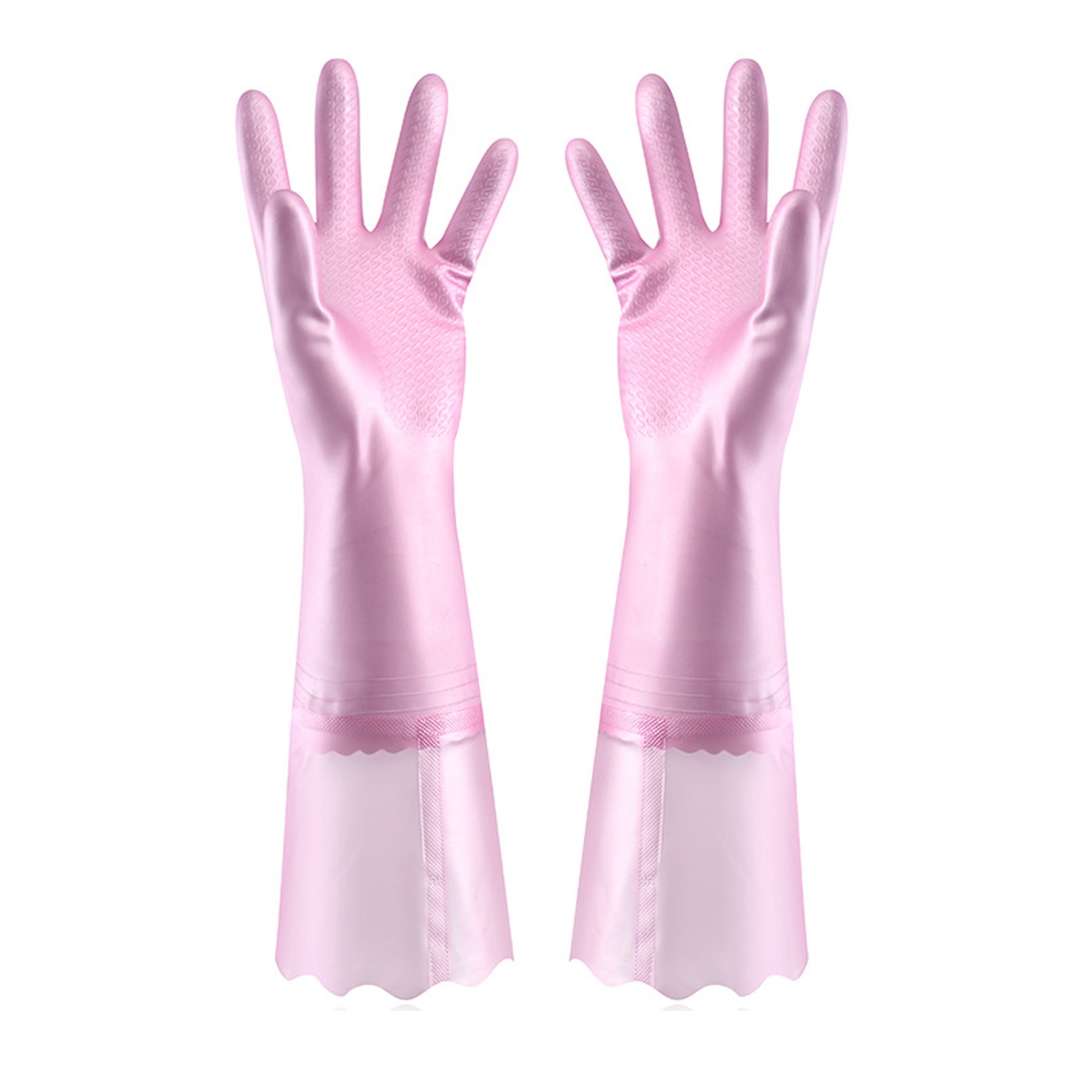 PVC Reusable Household Kitchen Cleaning Gloves 2