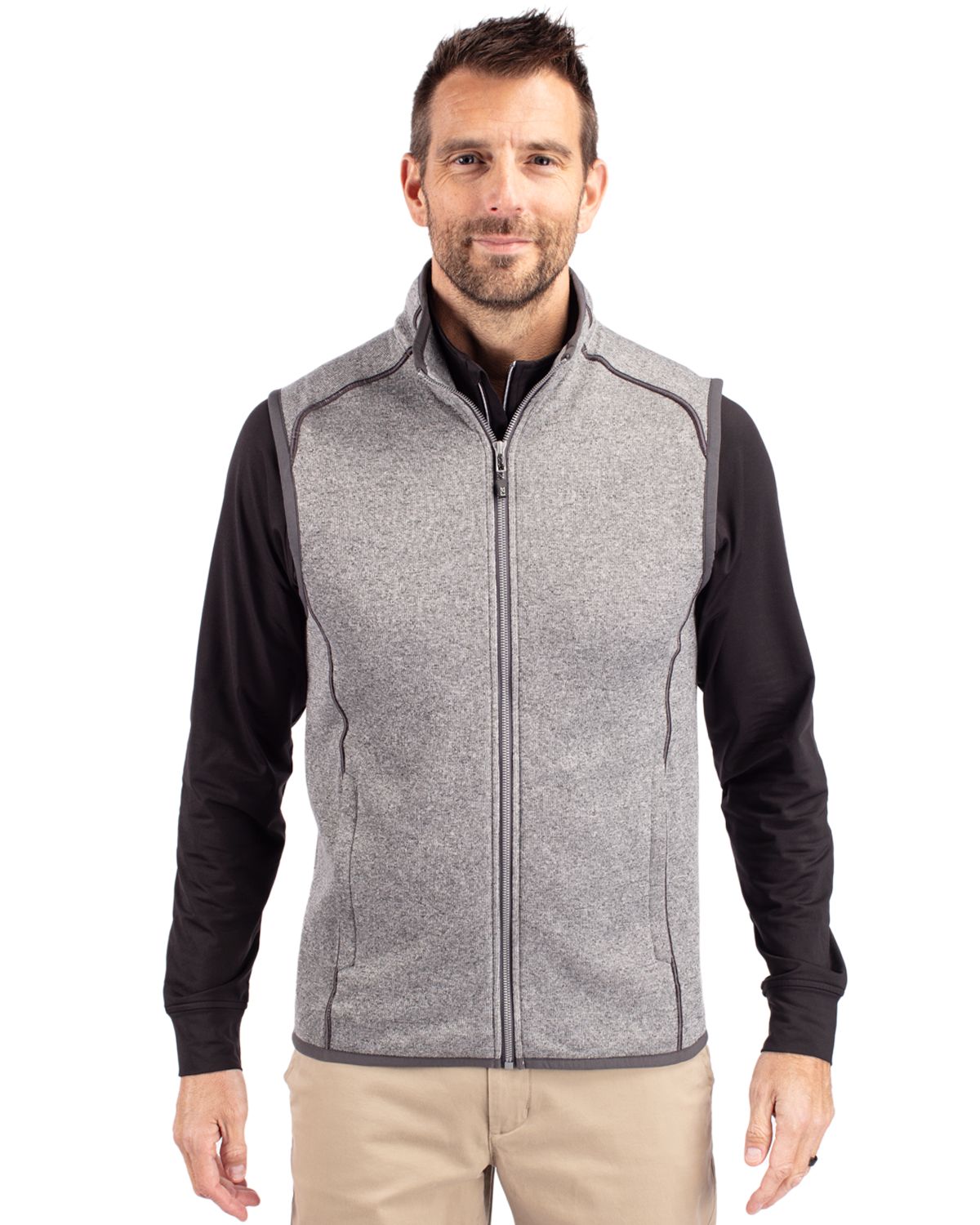 Cutter & Buck Mainsail Sweater-Knit Mens Full Zip Vest 45
