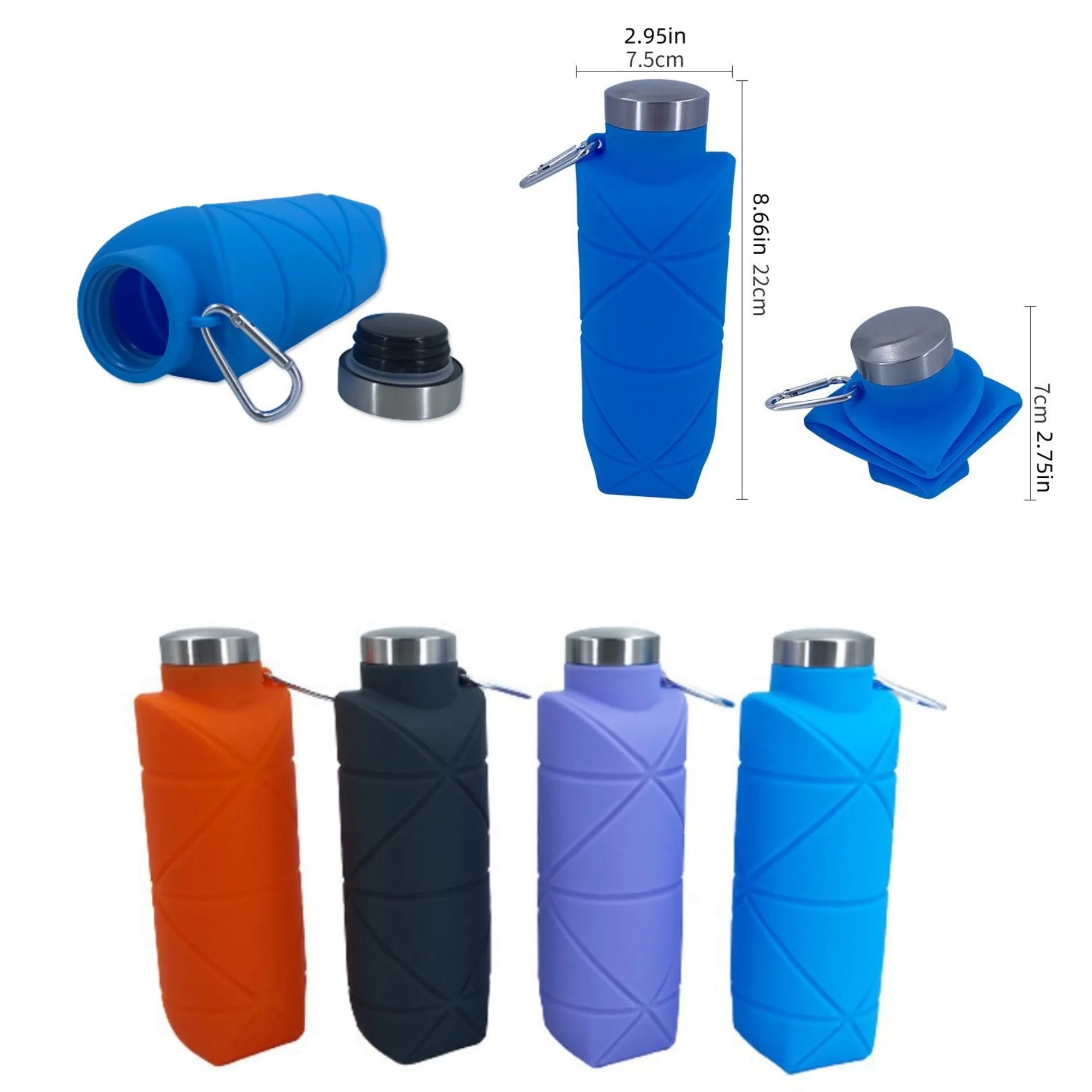 Customized silicone diamond shaped folding cup 4