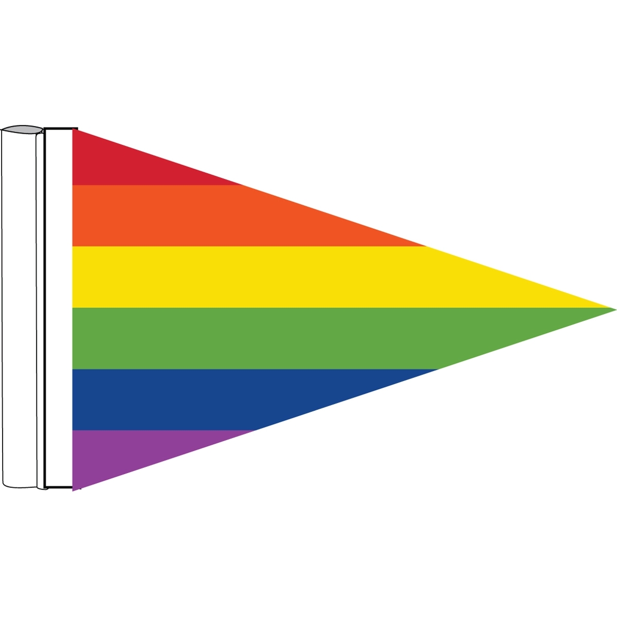 Rainbow Pennant Antenna Flag 2