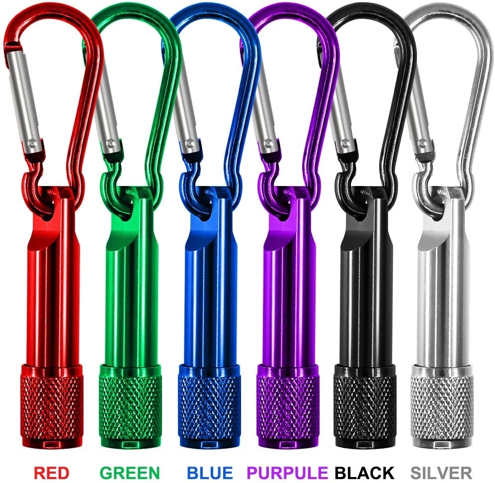 Mini Aluminum Flashlight With Carabiner 8