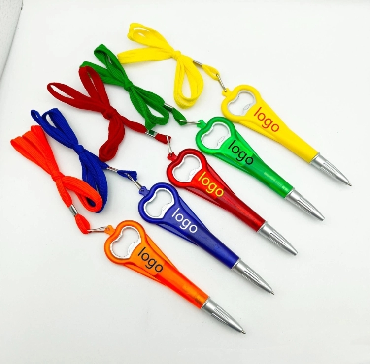 Ballpoint Ball Pen With Necklace and Bottle Opener 2