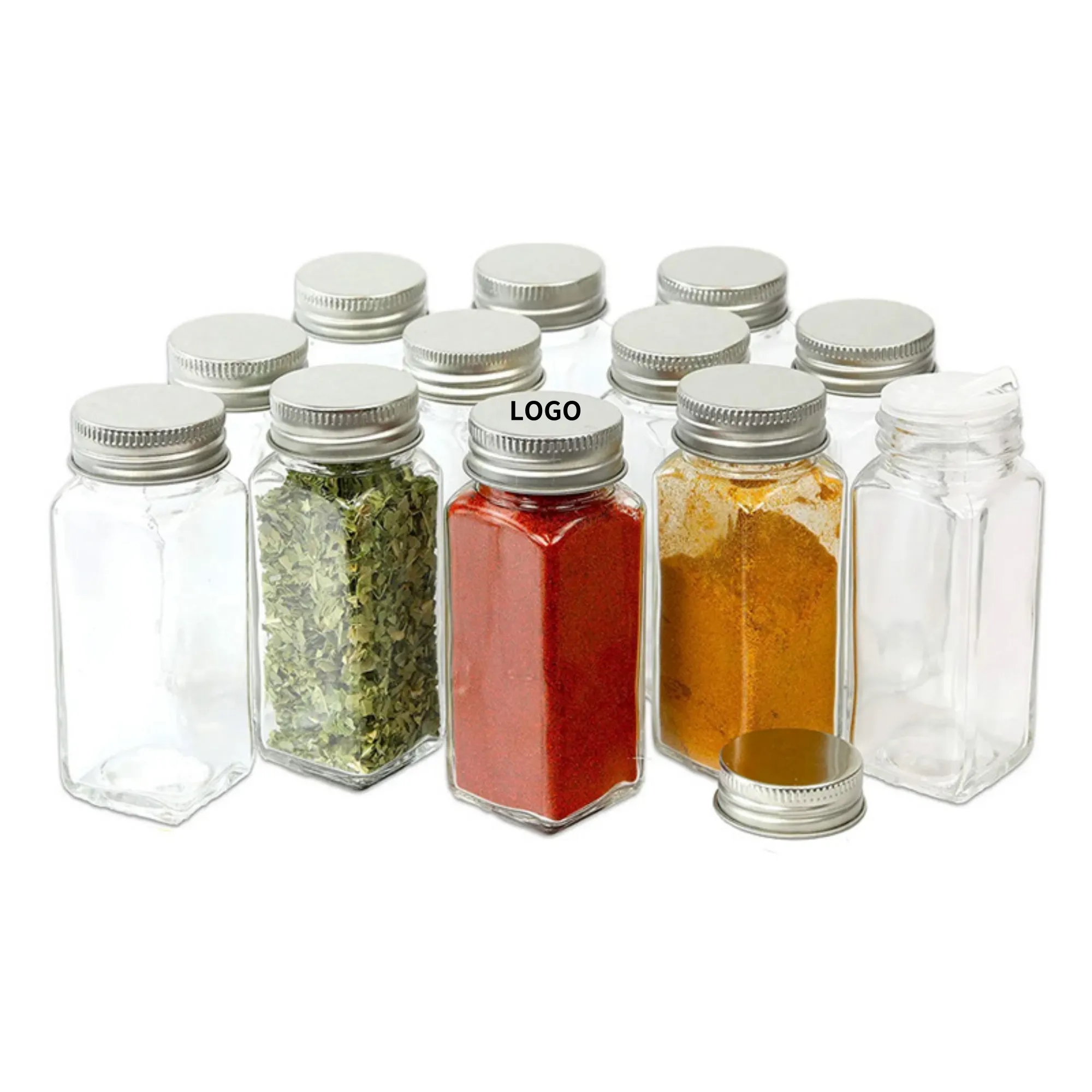 4 oz Bamboo Spice Jars Kitchen Set 2