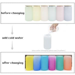 16Oz Changing Colour Frosted Glass Sublimation Cups 2