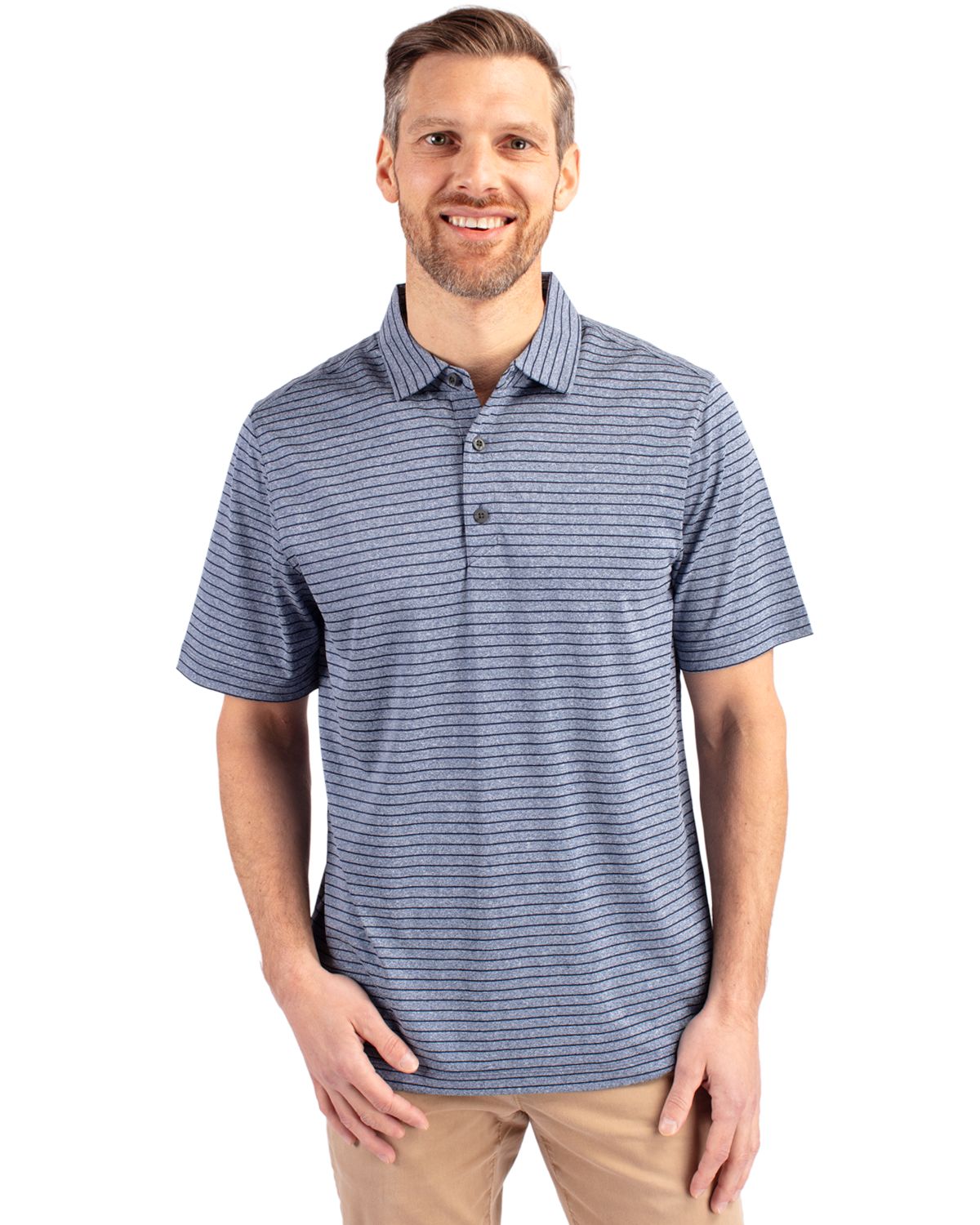 Cutter & Buck Forge Recycled Heather Stripe Four-Way Stretch Mens Big & Tall Polo Big & Tall 16