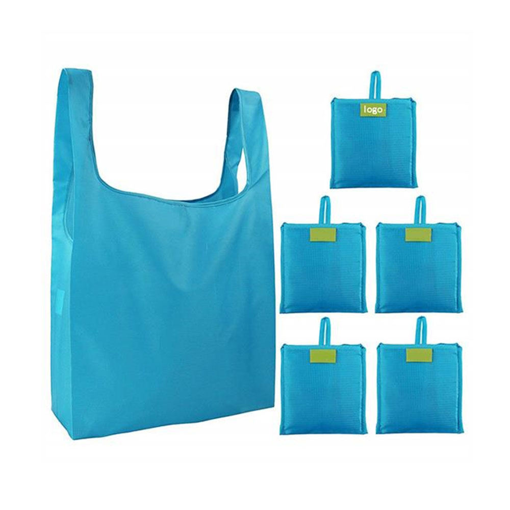Folding Reusable Tote Grocery Bag, custom tote bag with logo imprint 3