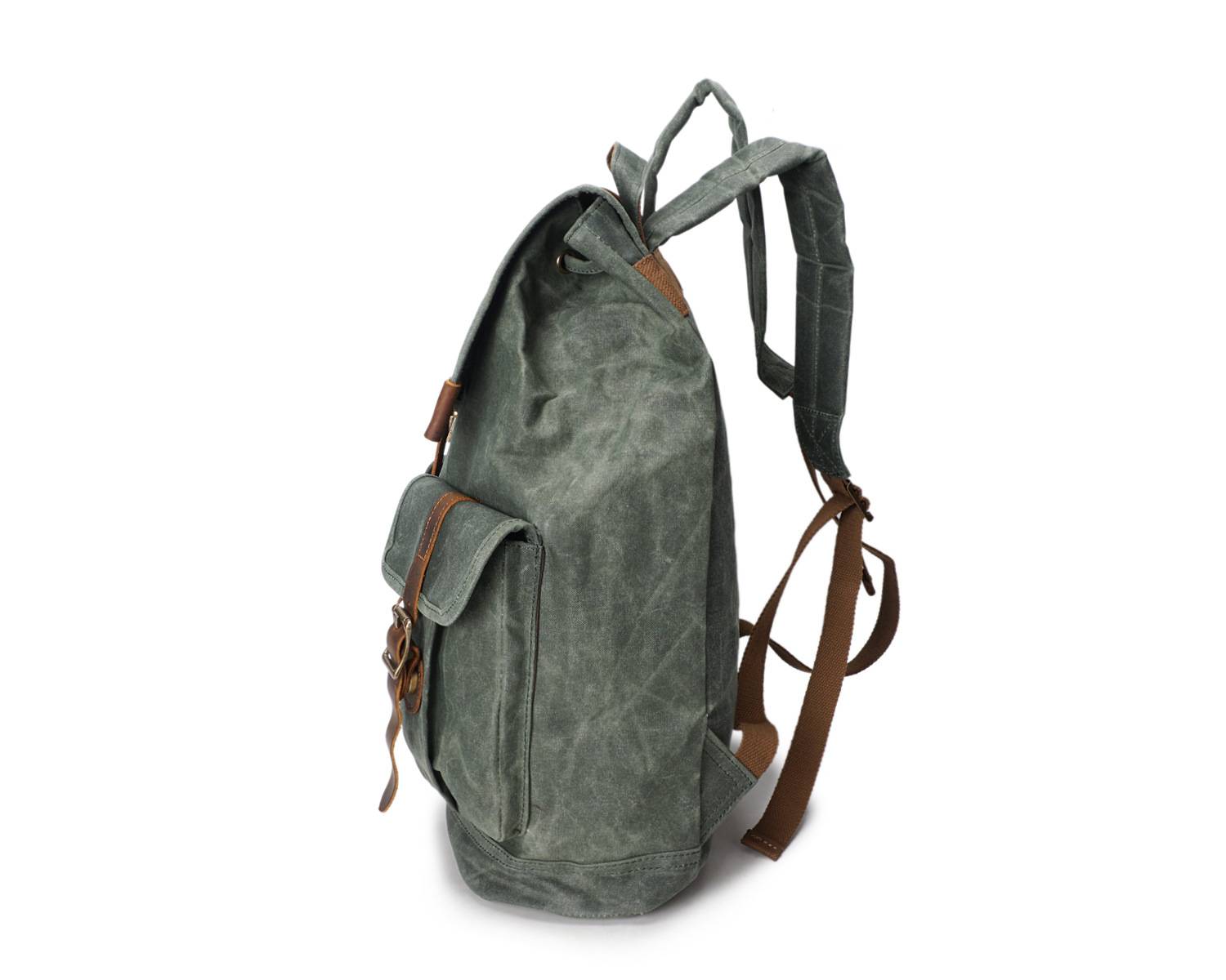 Versatile Canvas and Leather Backpack 1