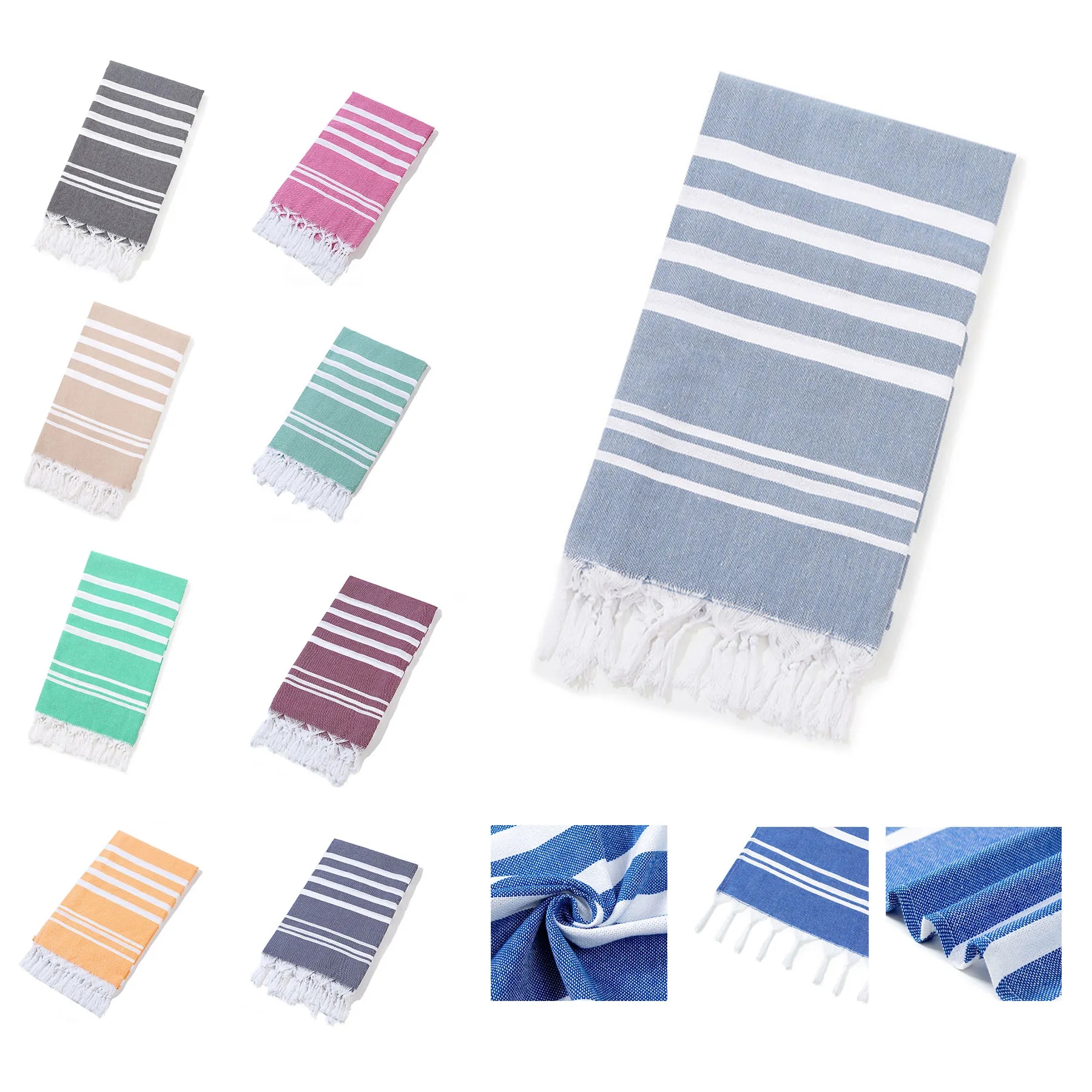 70"Lx  40"W Ultra Thin Turkish Beach Towel 1