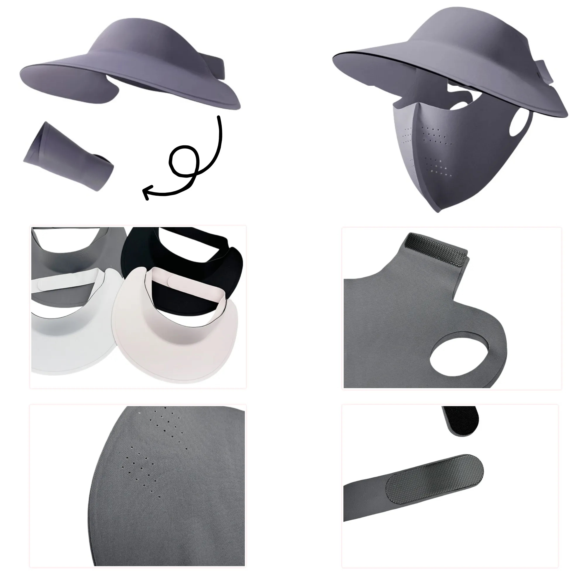 Detachable Sun Protection Mask & Hat Set 1
