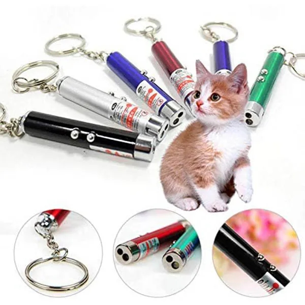 Pet Cat Dog Toys Laser Pointer Pen Mini Keychain 3