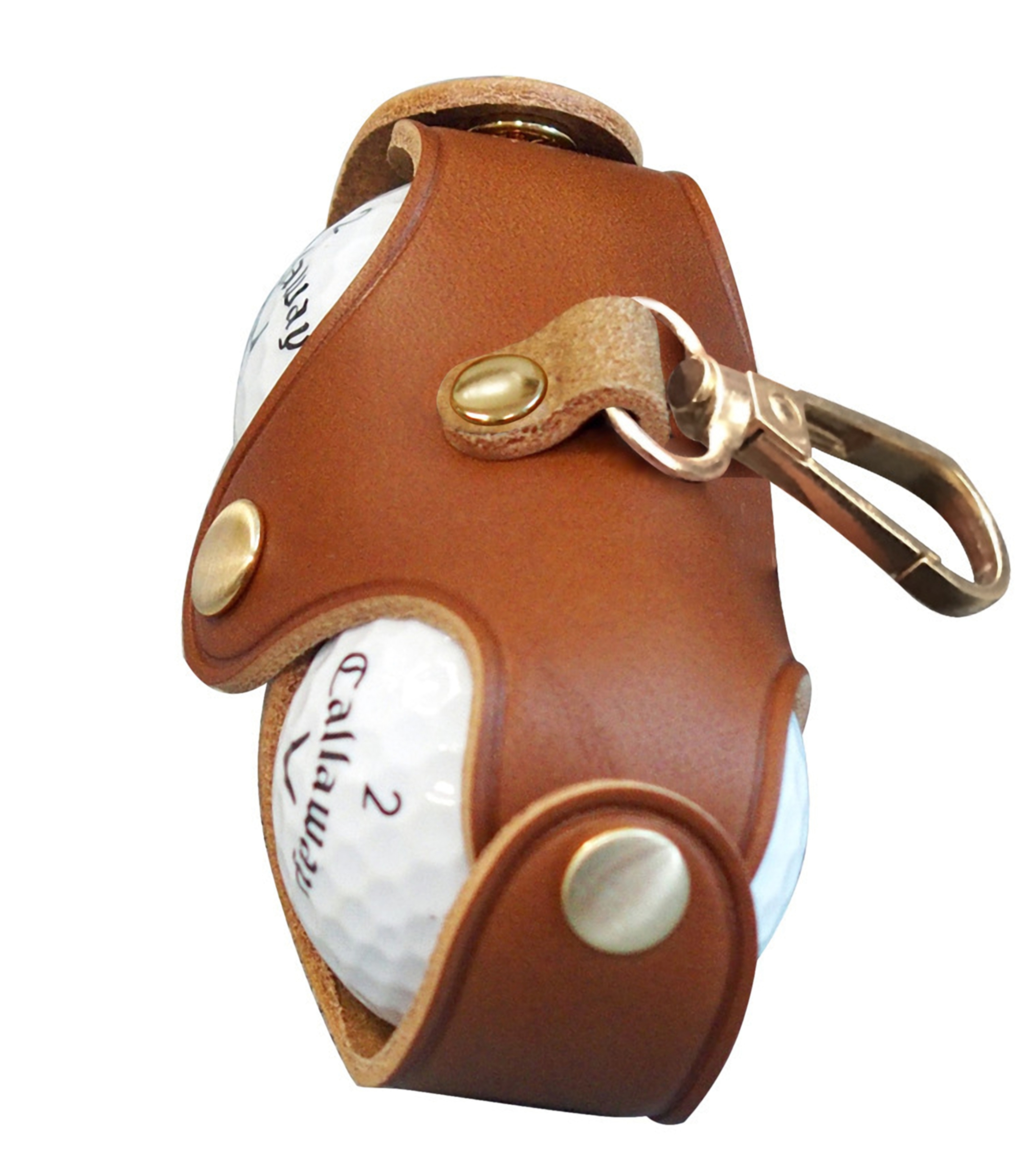 Compact Leather Golf Ball Holder 2