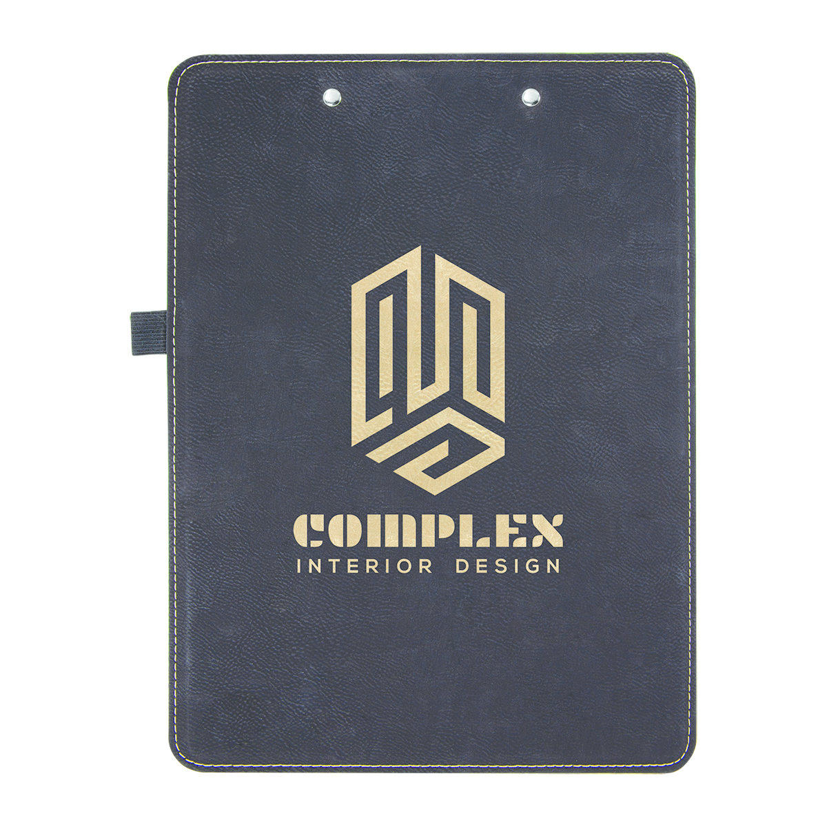 9" x 12 1/2" Black/Gold Leatherette Clipboard 3