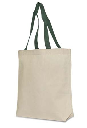 Colored Handles 10 oz. Cotton Canvas Tote - Eco Friendly, custom tote bag with logo imprint 4