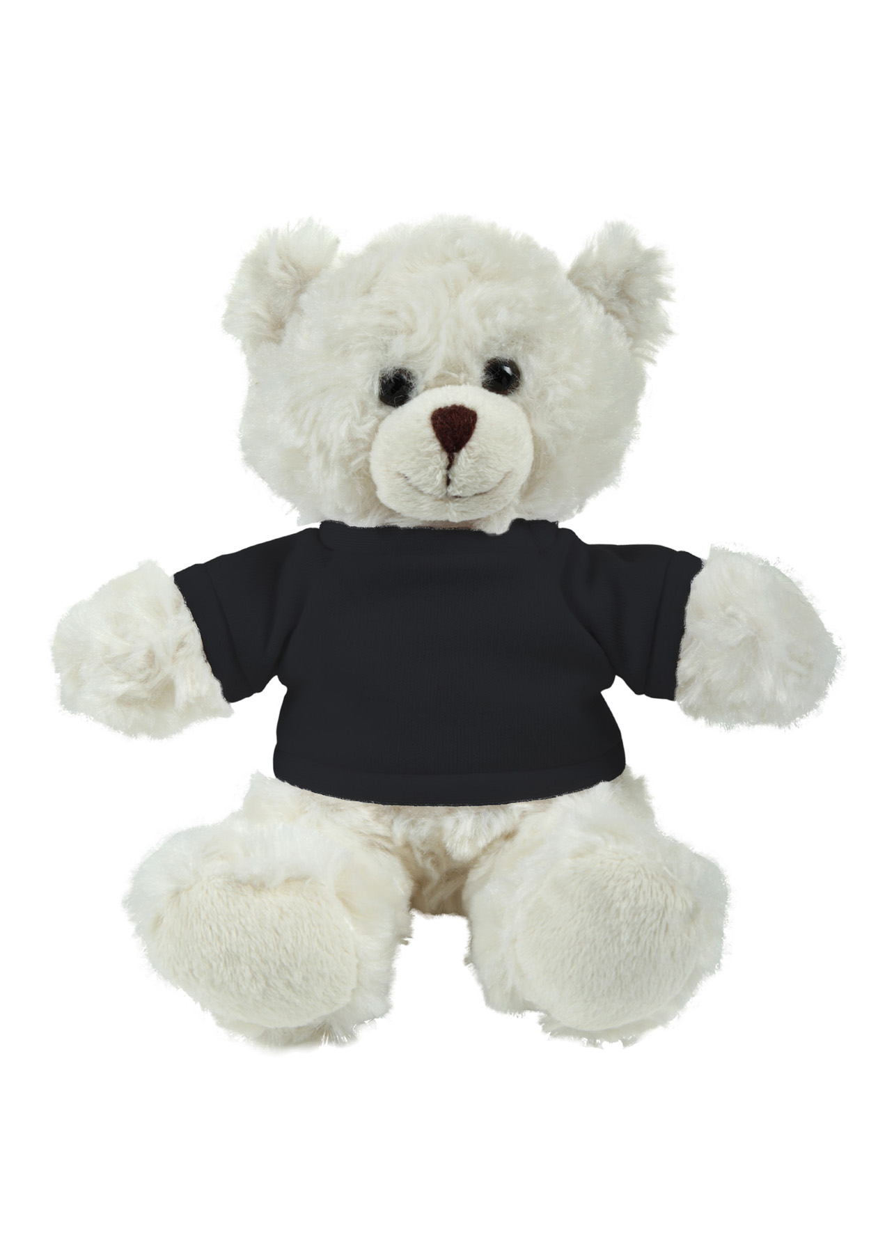soft plush  Cream Curly Sitting Bear with t-shirt 6