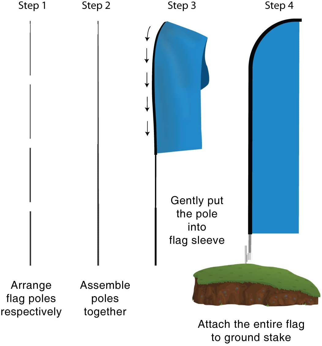 E-Cig Vapor E-Cigarettes Vape Feather Flag Swooper Banner Pole Kit Outdoor Business Sign Display, 15 4