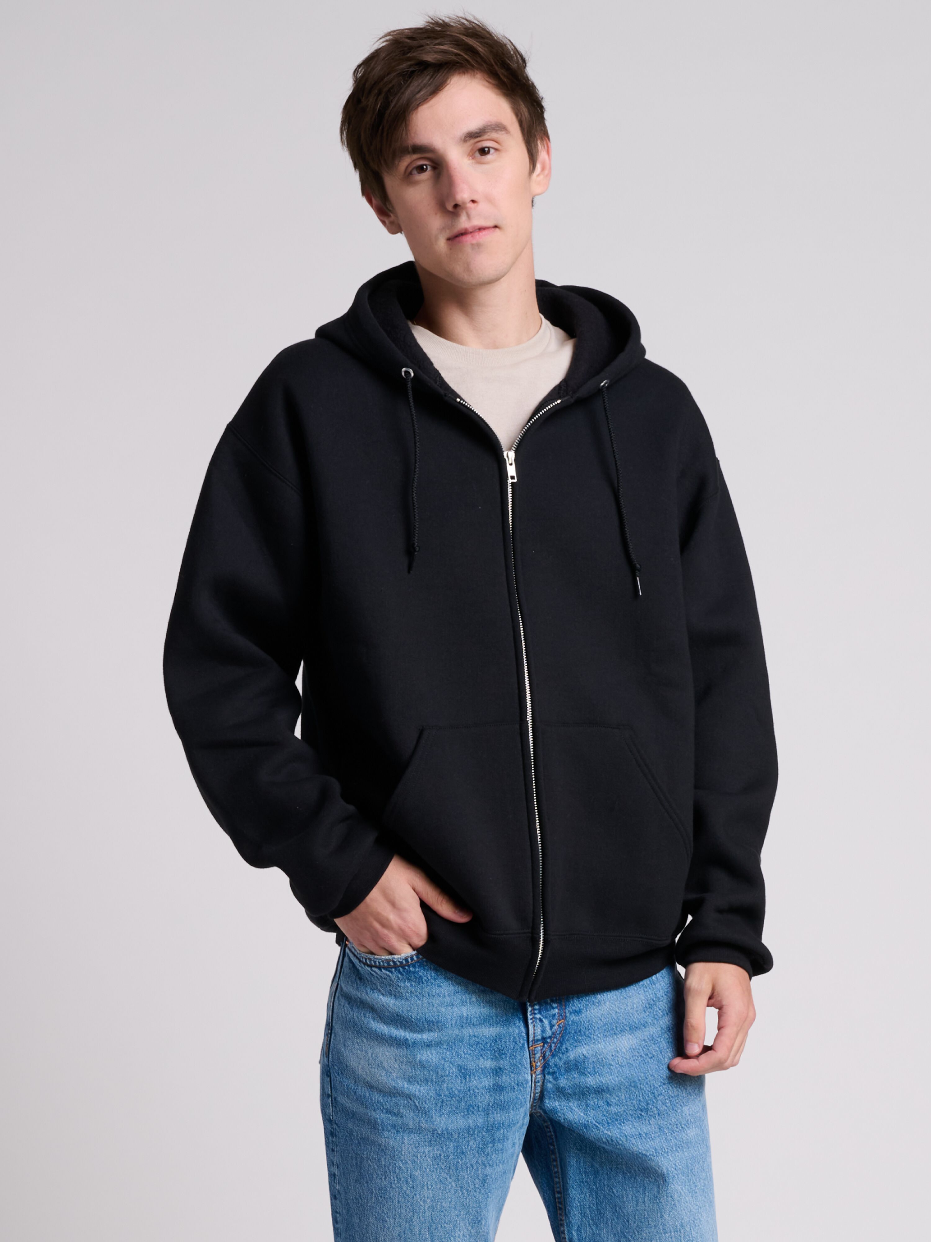 NEW JERZEES Rugged™ Unisex Full-Zip Hooded Sweatshirt   1