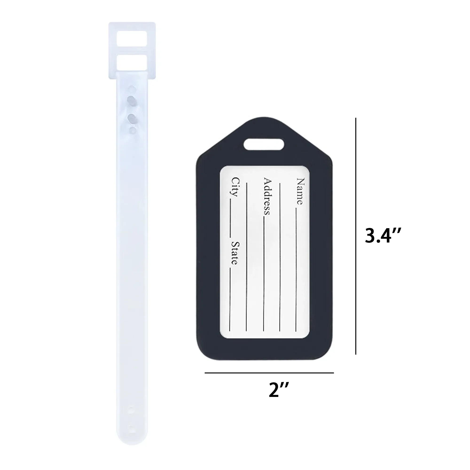 Water-Resistant Luggage Tags with Strap 7