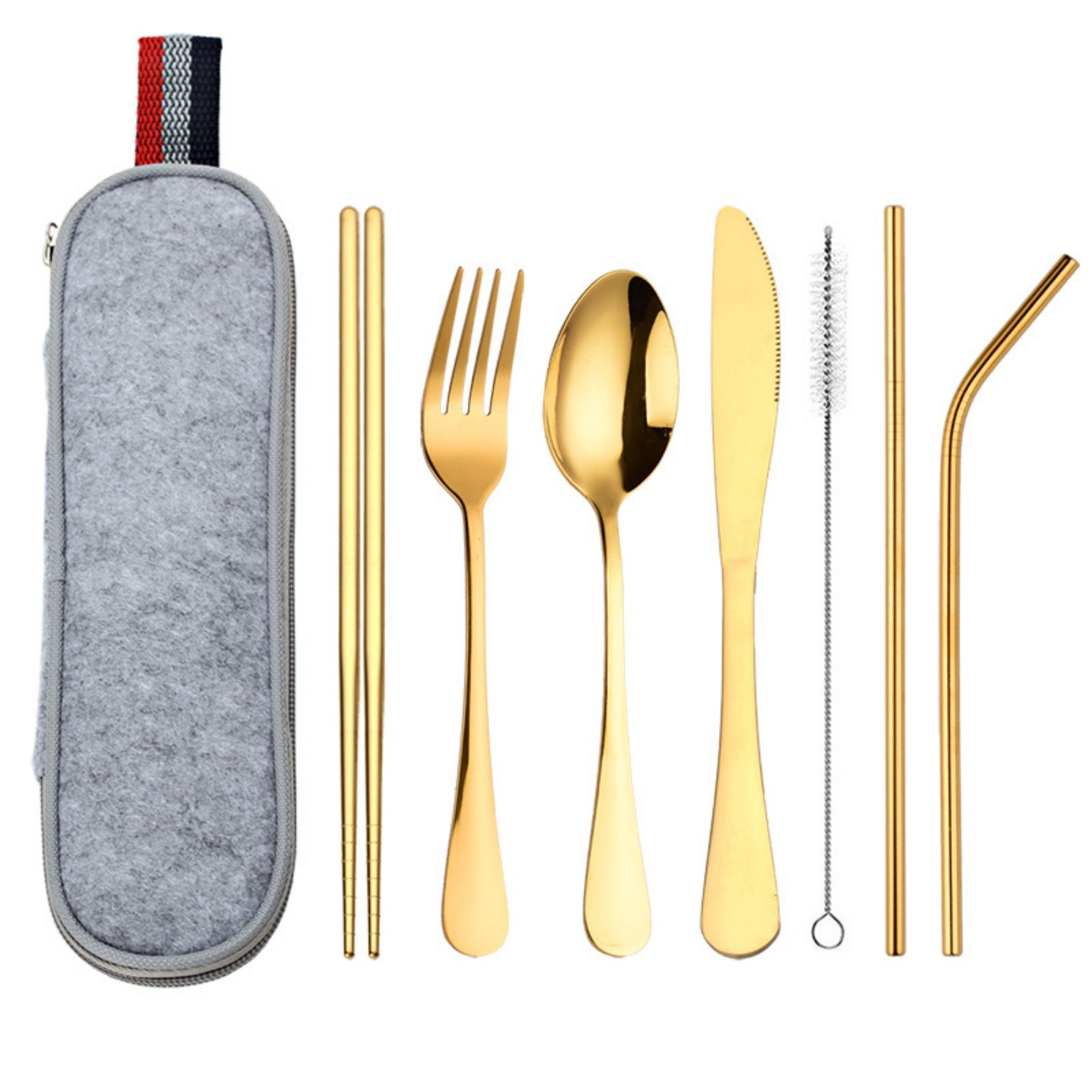Portable Stainless Steel Tableware Set 8 Pieces 8