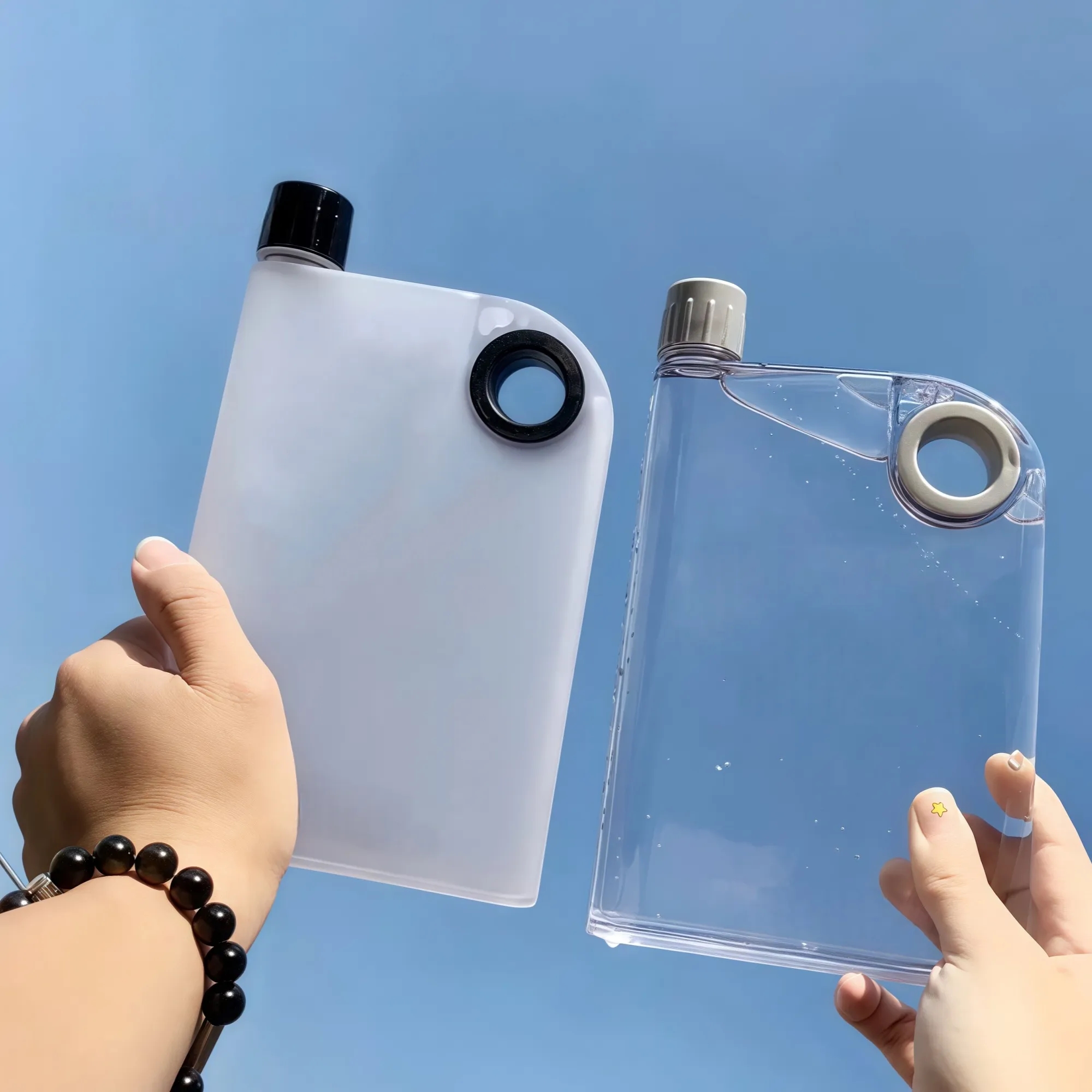 Slim Flat Transparent Water Bottle 20