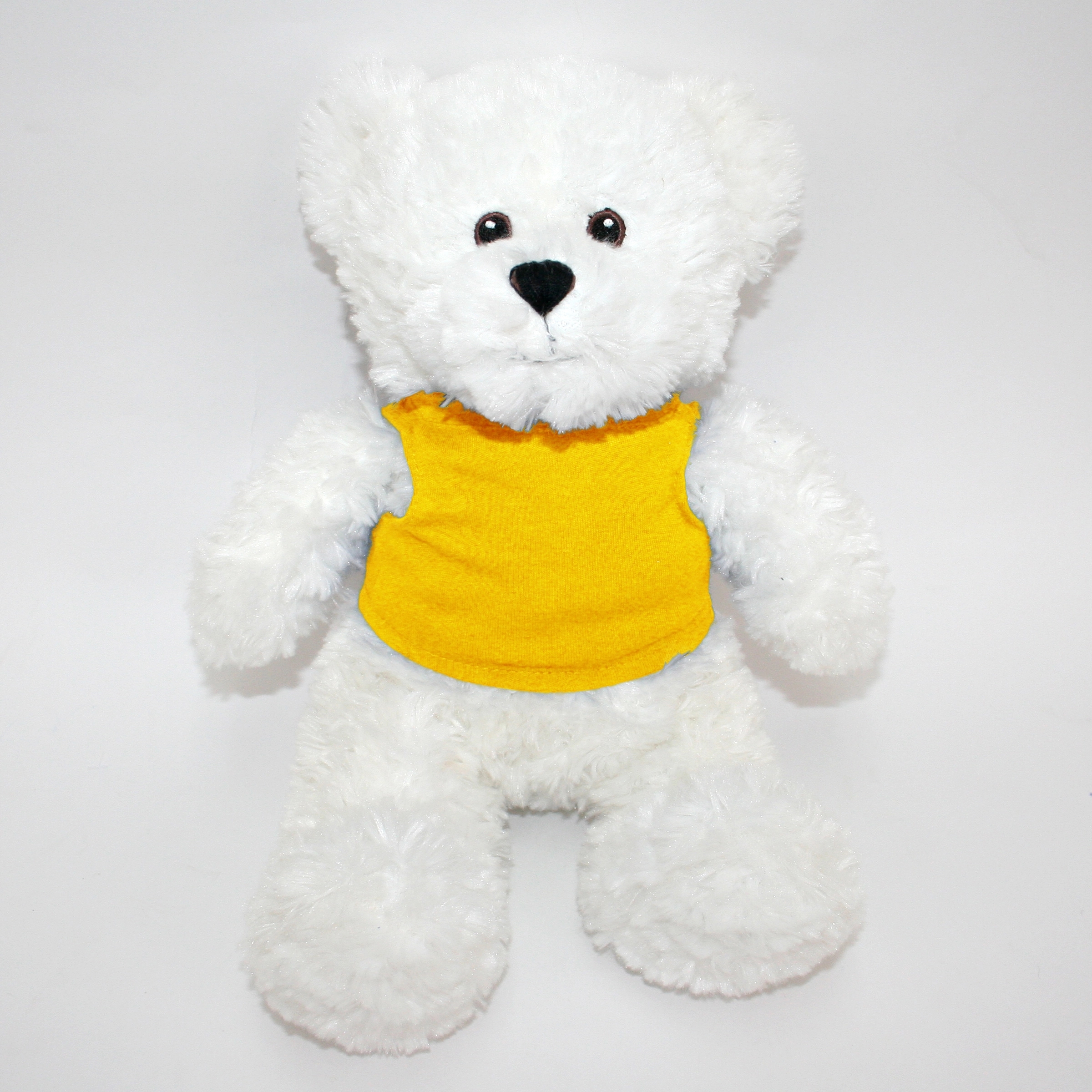 12" White Bear with Embroidered Eyes 9