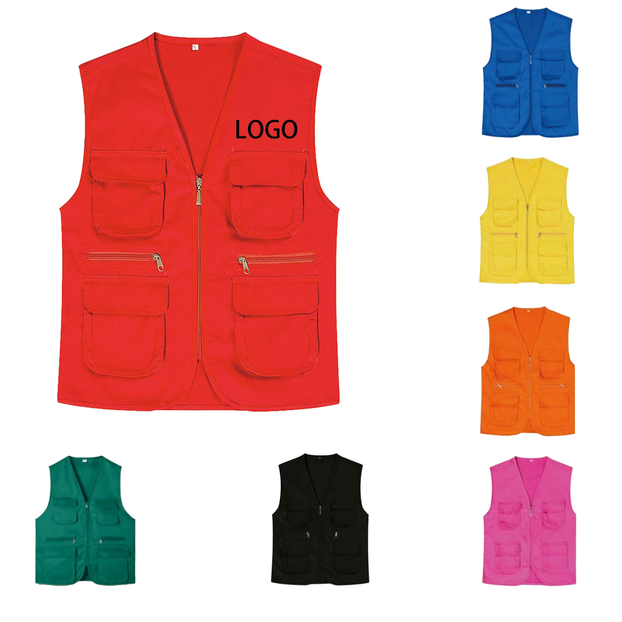 Polyester Vest for Volunteers with Multi - Pockets 1