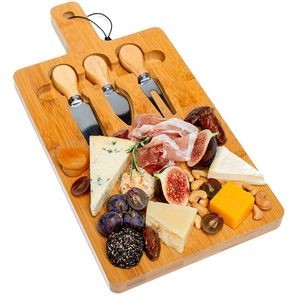 Bamboo Cutting Board With Handle And Knife Set 2