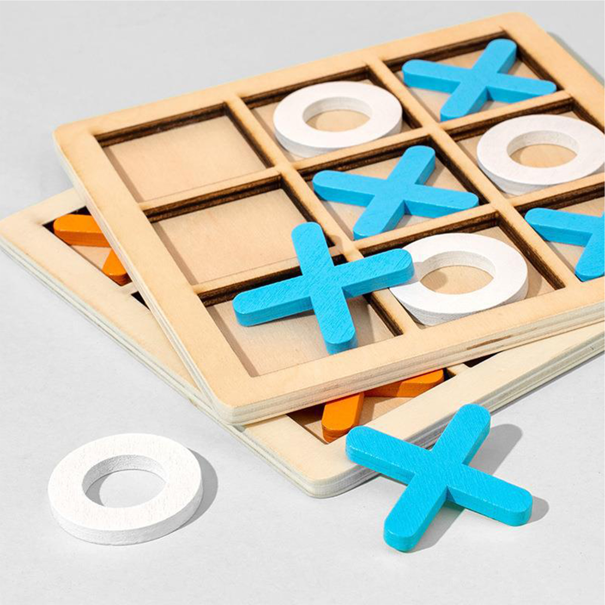 Fun Educational Wooden Tic Tac Toe Tabletop Toy 4
