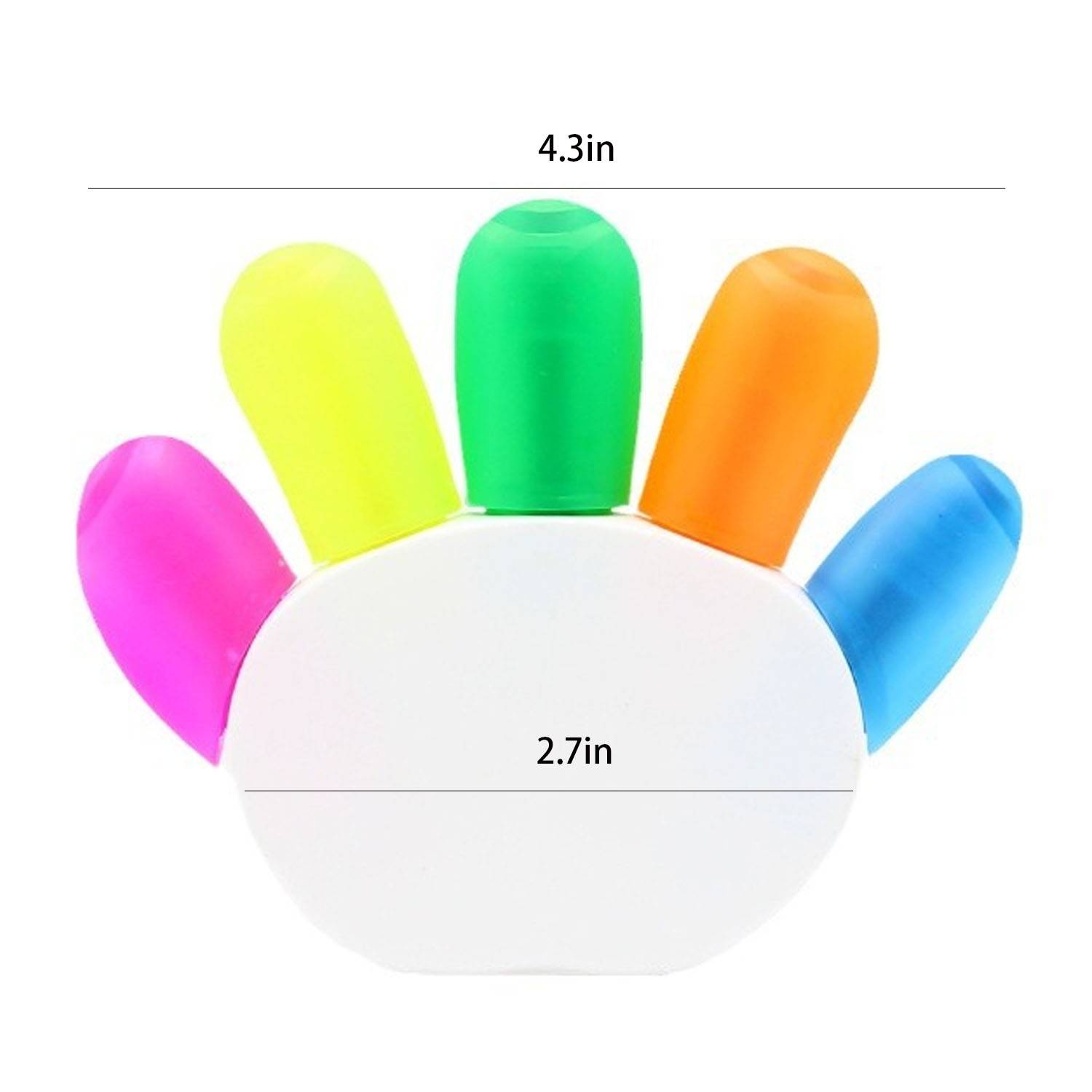 Five Color Palm-Shaped Finger Highlighter Set 5