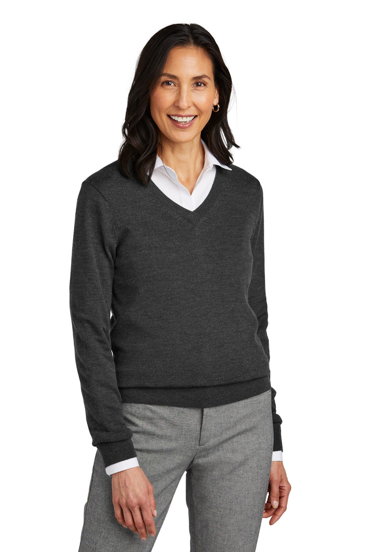 Brooks Brothers Women's Washable Merino V-Neck Sweater BB18411 14