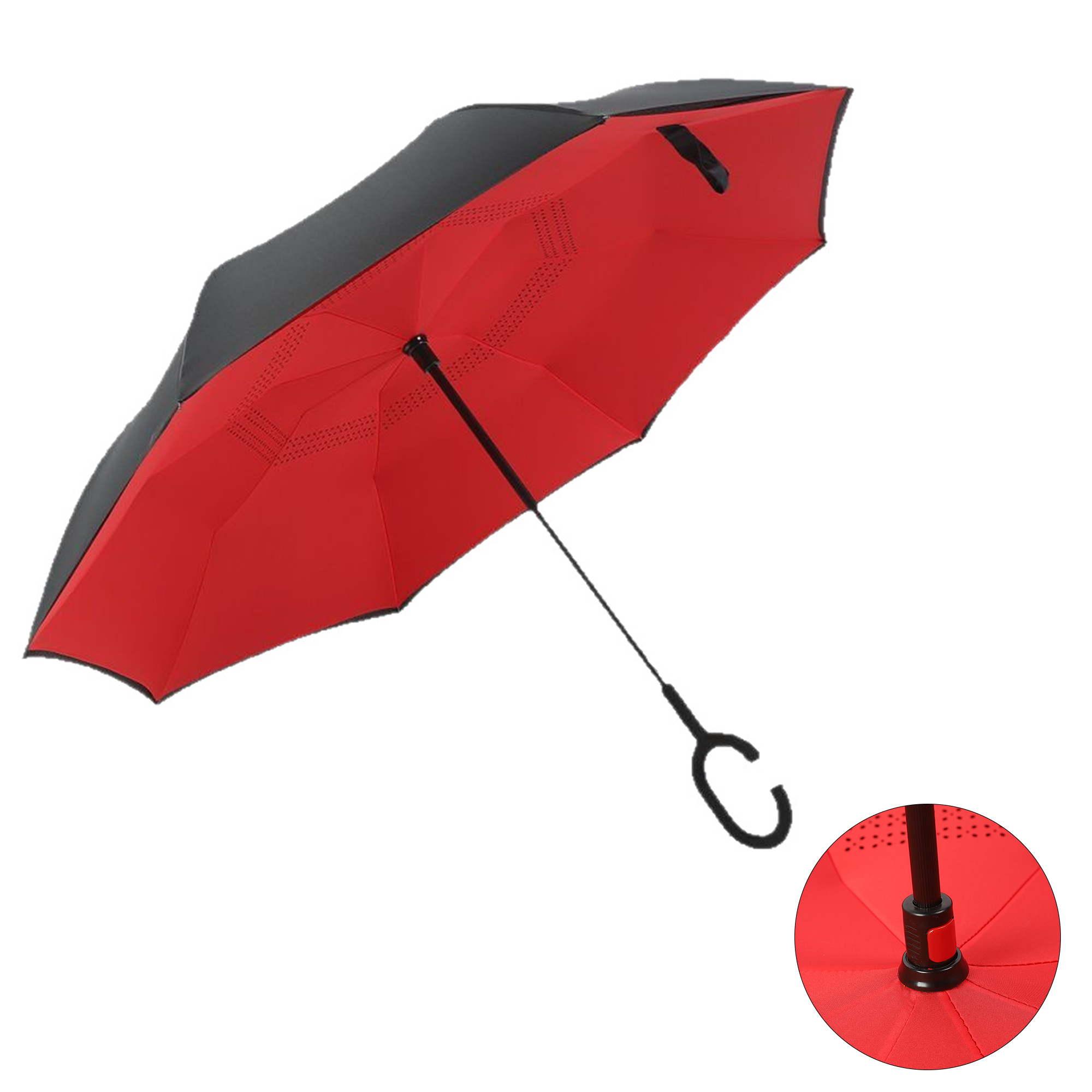 Double Layer Inverted Umbrella With C Handle 3