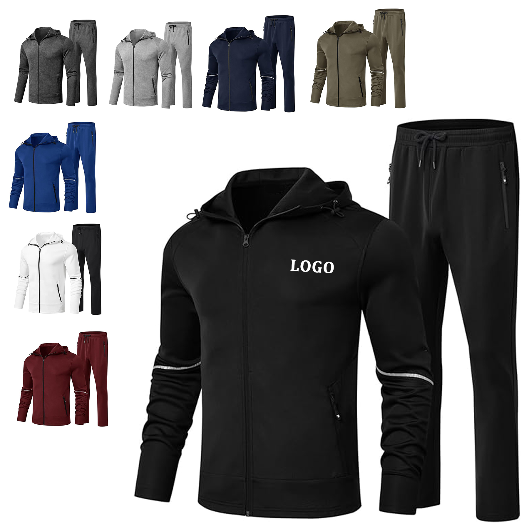 Men Running Sport Tracksuits Set 3