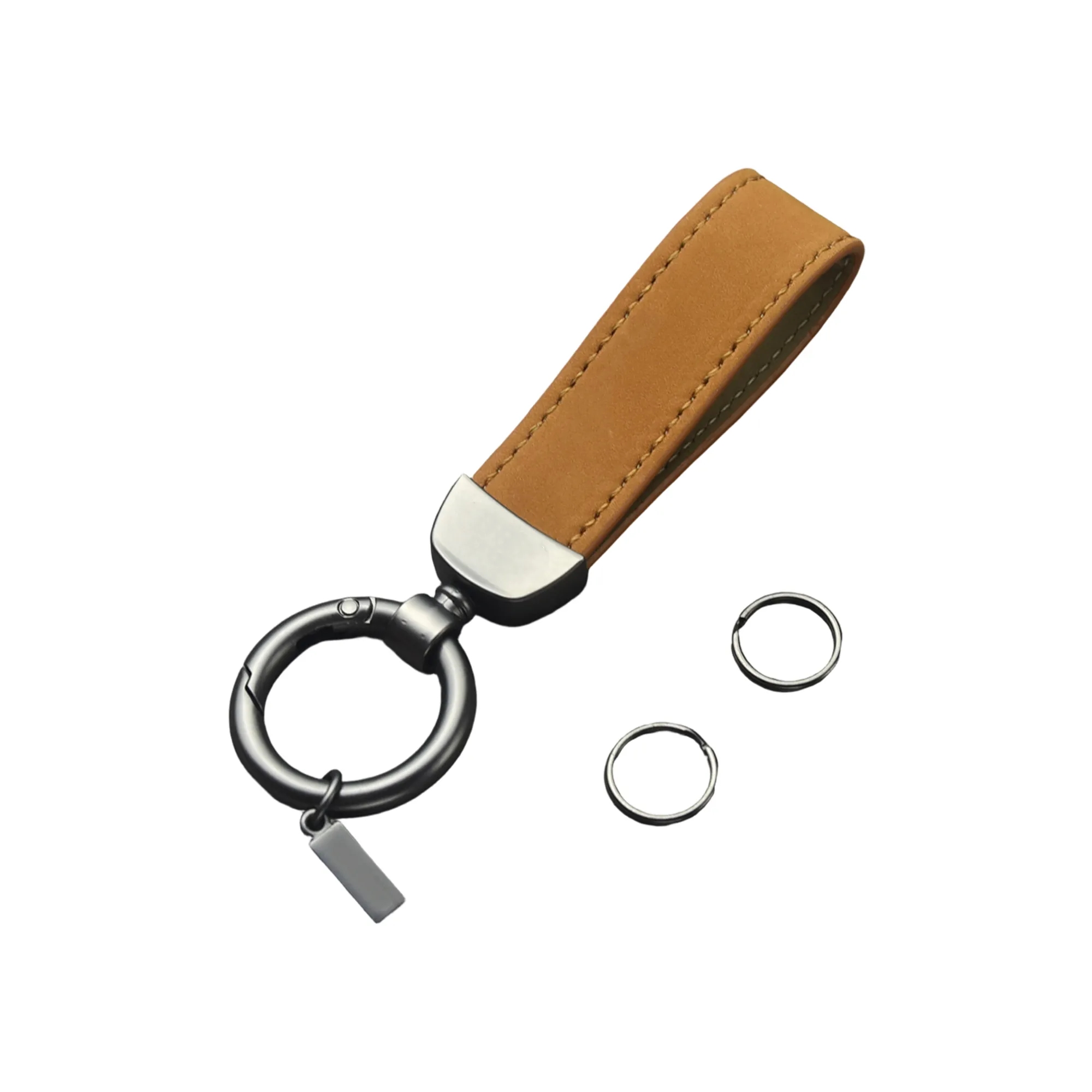 Cowhide Leather Keychain with Zinc Alloy Hardware 9