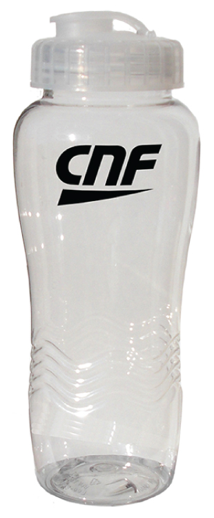 26 oz Classic Wave Eco-Polyclear Sports Bottle - PET Plastic - USA Made 4