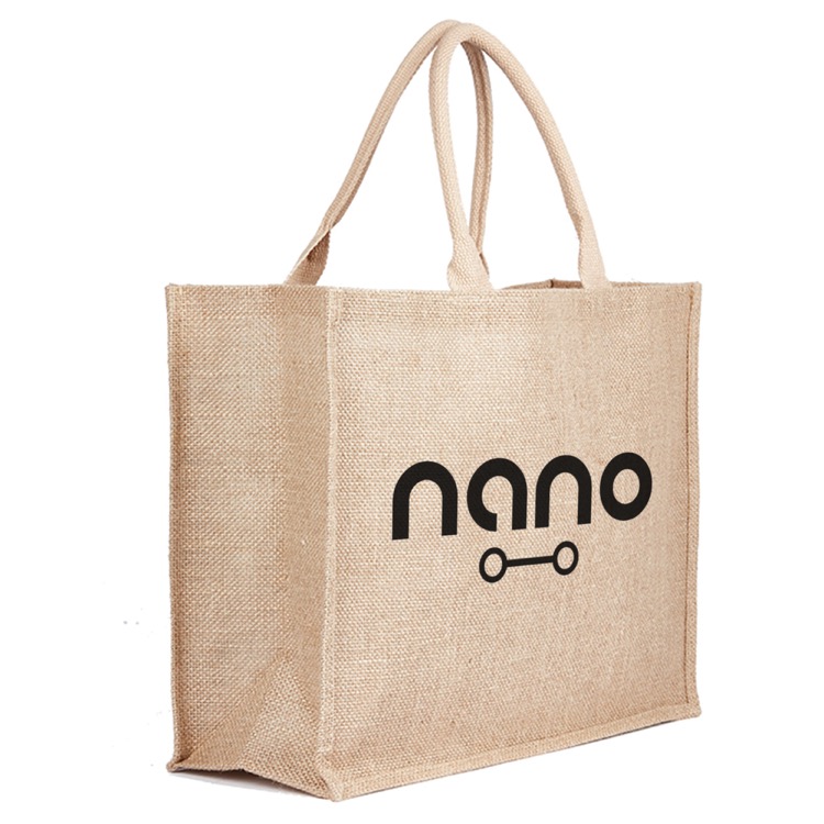 Jute Bag Natural, custom tote bag with logo imprint 3