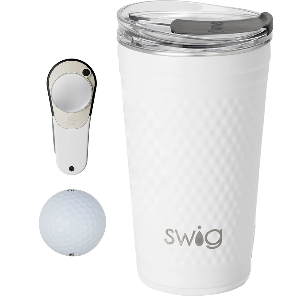 24 oz SWIG® Golf Cup SS Tumbler, Srixon® Golf Balls & Pitchfix® Icon Divot Tool Gift Set