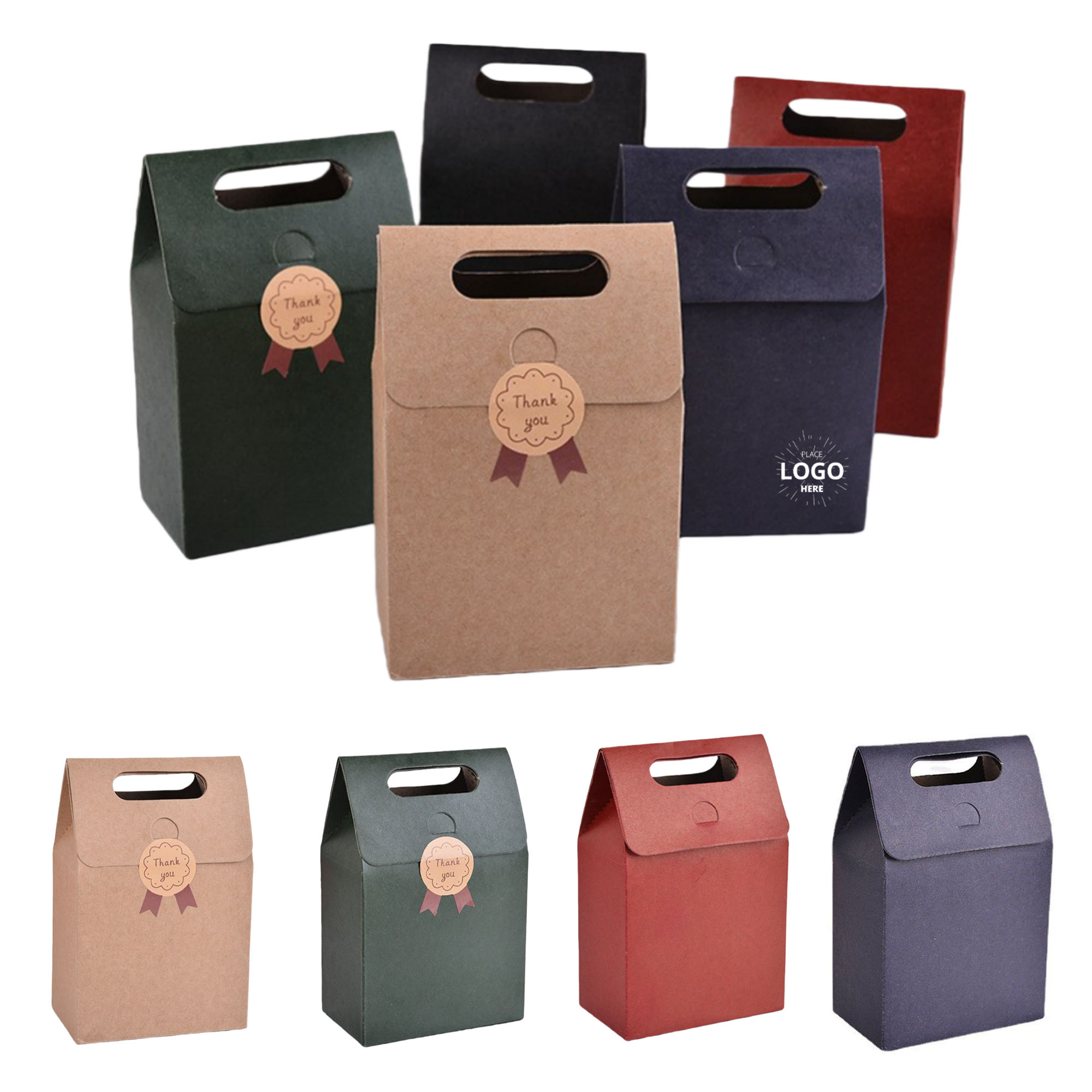 co Friendly Kraft Paper Gift Bag With Flap and Handles 3