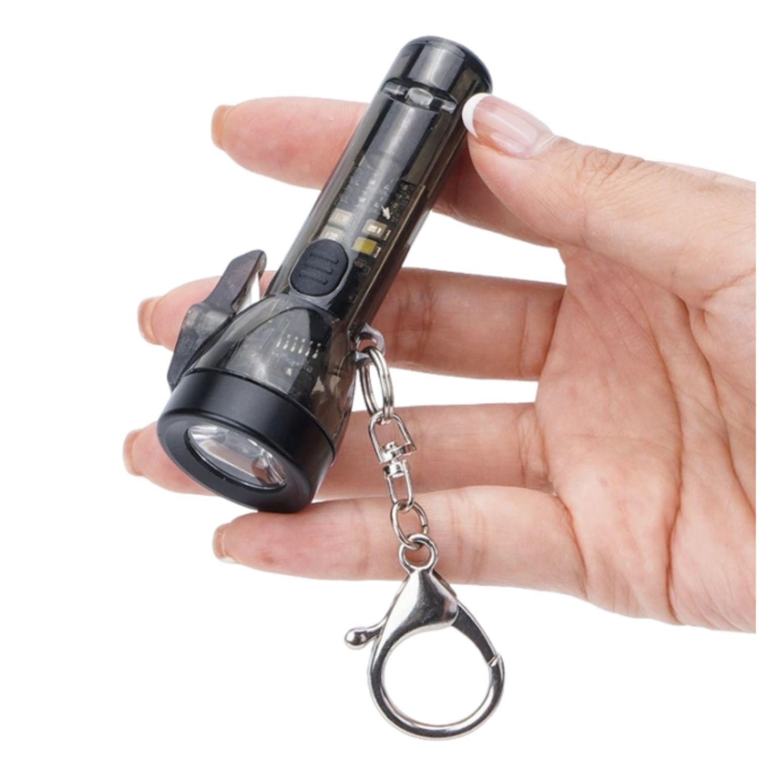 Mini LED Keychain with Warning Knife and Whistle 8