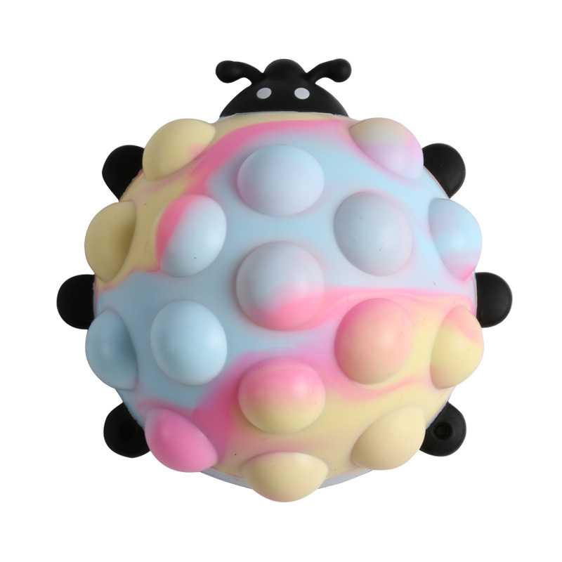 Lady Bug Shaped Push Pop Silicone Toy 3