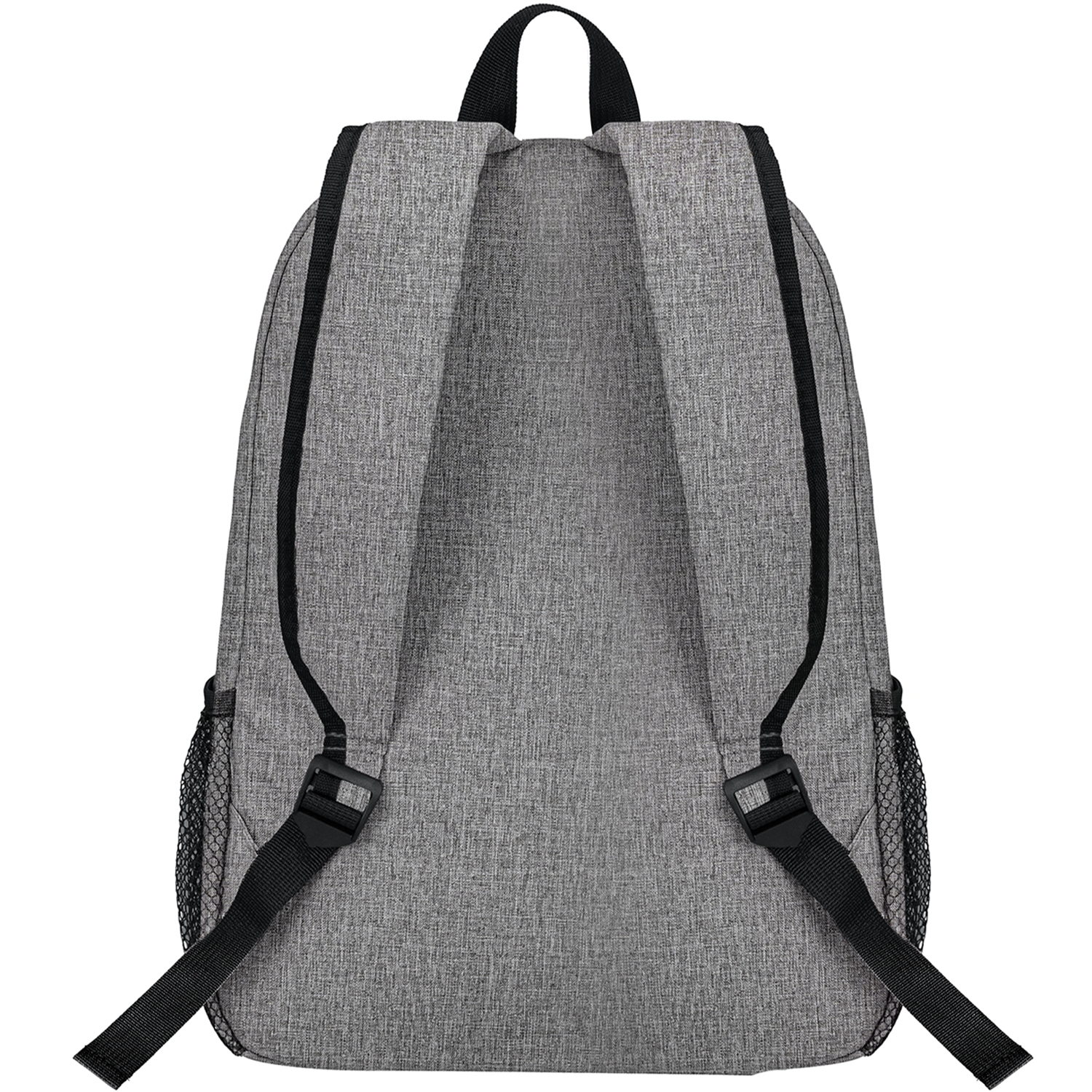 Solid Color Heather Lite Laptop Backpack W/ Braided Handle 3