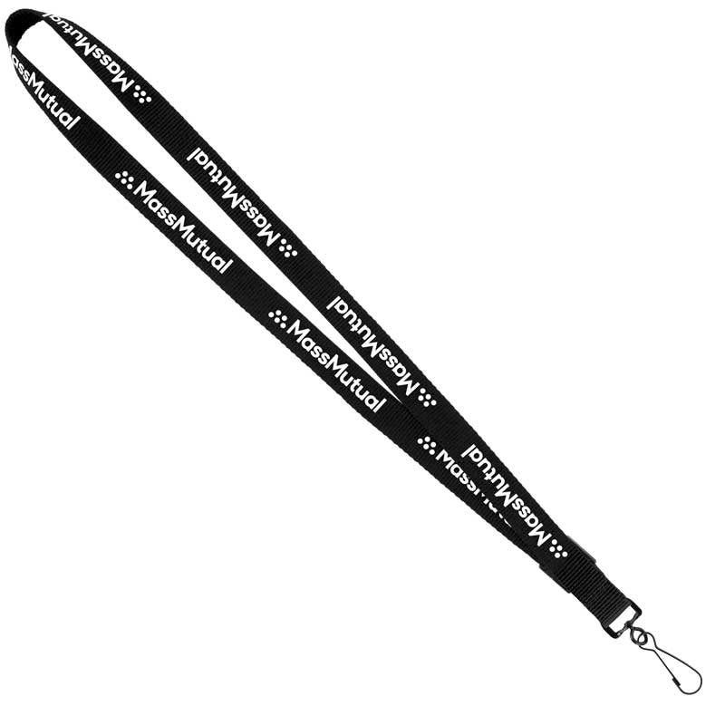 3/4" Original Fast Track Lanyard with Black J-Hook - Black 1